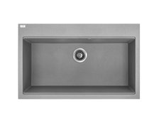 Laveo TAU jednokomorový granitový drez 80 x 50 cm, sivý SBT_5108
