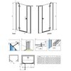 Radaway Essenza DWJS sprchové dvere, profil čierny 120 x 200 cm 1385031-54-01R+1384090-01-01