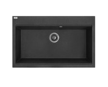 Laveo TAU jednokomorový granitový drez 80 x 50 cm, čierny SBT_7108