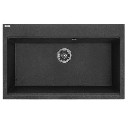 Laveo TAU jednokomorový granitový drez 80 x 50 cm, čierny SBT_7108