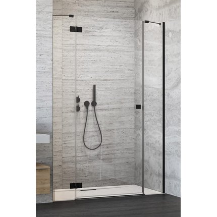 Radaway Essenza DWJS sprchové dvere, profil čierny 130 x 200 cm 1385032-54-01L+1384090-01-01
