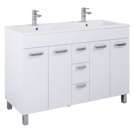 Elita Sunn Kyra 120 4D 3S White HG – Kúpeľňová skrinka s keramickým umývadlom 121,2x82,1x46,5 cm – RE169196008060
