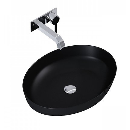 RIKA keramické umývadlo na dosku black matt. 52 x 39,5 cm, 145001