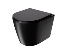 Uptrend AMARO WC VORTEX misa závesná Rimless 48 x 36 x 36 cm so sedátkom, čierna matná