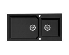 Laveo MILOS granitový drez 98 x 50 cm, čierny SPM_7209