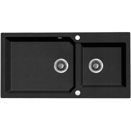 Laveo MILOS granitový drez 98 x 50 cm, čierny SPM_7209