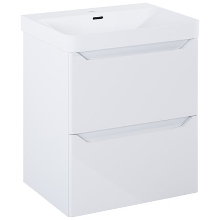 Elita HELO kúpeľňová skrinka s umývadlom 58,5 x 44,2 cm, biela lesklá RE010600208060