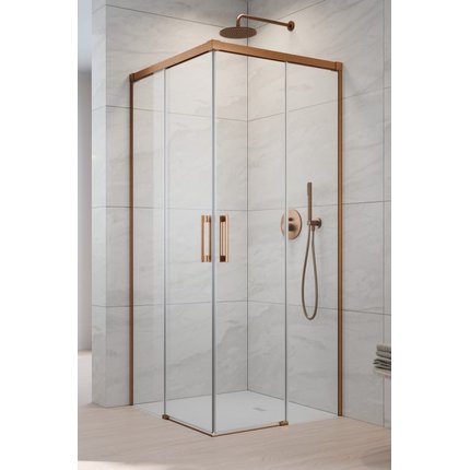 Radaway IDEA BRUSHED COPPER KDD sprchový kút 75 x 75 x 205 cm 387066-93-01L+387066-93-01R
