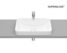 Roca INSPIRA Square FINECERAMIC ® zápustné umývadlo 55 x 37 cm, biele SUPRAGLAZE® A327534S00