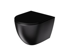 Uptrend CANEO VORTEX čierna matná WC misa závesná Rimless 49 x 36 x 36 cm so sedátkom TR2196DF-U18