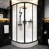 Novoterm ARUBA BL black sprchový kút bez vaničky 90 x 90 x 201 cm, sklo číre, profil čierny