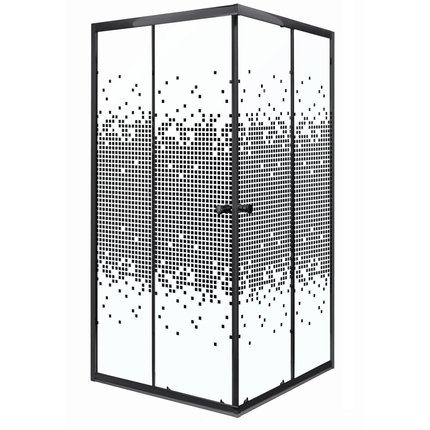 Novoterm Pixel SQ BL sprchový kút 80 x 80 x 180  cm, sklo vzor