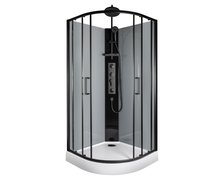 Kerra WEGA BLACK– Hydromasážna sprchová kabína s vaničkou 90 × 90 × 226 cm