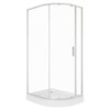 KERRA Solid RPA Chrom asymetrický sprchový kút s vaničkou 80 x 100 x 208 cm
