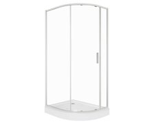 KERRA Solid RPA Chrom asymetrický sprchový kút s vaničkou 80 x 100 x 208 cm