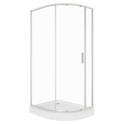 KERRA Solid RPA Chrom asymetrický sprchový kút s vaničkou 80 x 100 x 208 cm