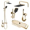 Rea ATLAS GOLD BRUSH sprchový kút 80 x 90 x 200 cm, sklo číre, ľavý K4672 + K4336