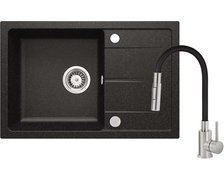 Deante LEDA granitový drez s batériou 67 x 44 cm, grafit ZRDG2113