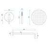 Rea LUNGO pod-omietkový sprchový set + box, brúsená meď P8809