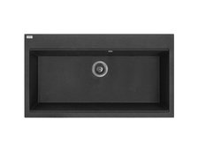 Laveo TAU jednokomorový granitový drez 90 x 50 cm, čierny SBT_7109