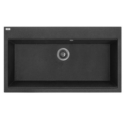 Laveo TAU jednokomorový granitový drez 90 x 50 cm, čierny SBT_7109