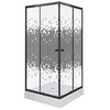 Novoterm Pixel BL WH sprchový kút s vaničkou 80 x 80 x 195  cm, sklo vzor
