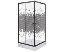 Novoterm Pixel BL WH sprchový kút s vaničkou 90 x 90 x 195  cm, sklo vzor