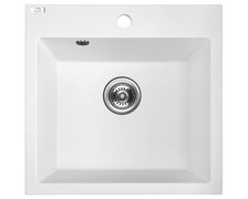 Laveo ALENA jednokomorový granitový drez 49 x 49 cm, biely SBA_610T