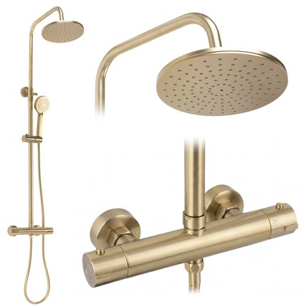 Rea PAROT BRUSH GOLD termostatický sprchový set P2323