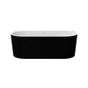 Besco LEYA B&W voľne stojaca / prístenná akrylátová vaňa s prepadom 150 x 75 cm, #WASB-150-L