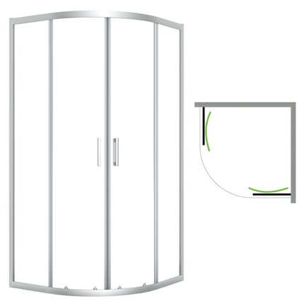 Laveo DESNA štvrťkruhový sprchový kút bez vaničky 80 x 80 cm JKD_086Z