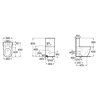 Roca MERIDIAN WC kombi Rimless® Vortex 39,5 x 63 cm, univerzálny odpad A342747000+A341742000