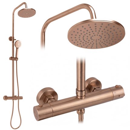 Rea PAROT BRUSH COPPER termostatický sprchový set P9672