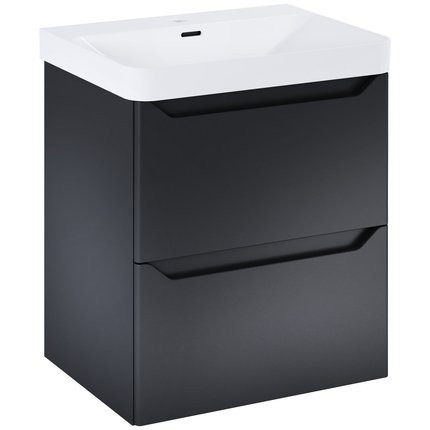 Elita HELO kúpeľňová skrinka s umývadlom 58,5 x 44,2 cm, čierna matná RE010600207160