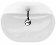 Kolo Geberit VariForm keramické umývadlo na dosku elipsa 60 cm, s otvorom na batériu s prepadom
