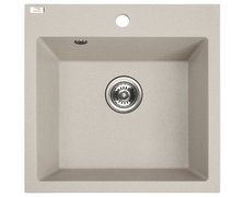Laveo ALENA jednokomorový granitový drez 49 x 49 cm, bež SBA_410T