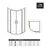Laveo DESNA štvrťkruhový sprchový kút bez vaničky 80 x 80 cm JKD_786Z