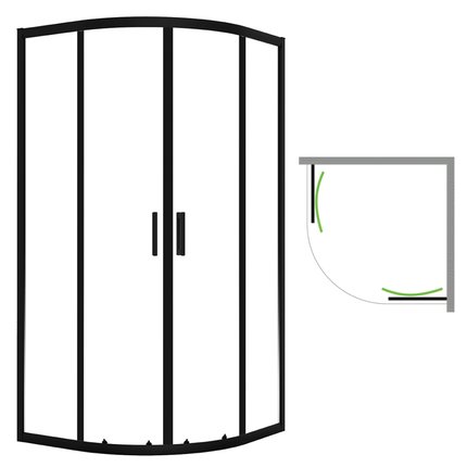Laveo DESNA štvrťkruhový sprchový kút bez vaničky 80 x 80 cm JKD_786Z