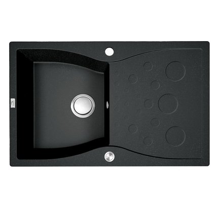 Laveo MOLOKIN granitový drez 80 x 50 cm, čierny SPO_711T