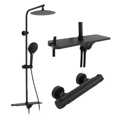 Rea MIKI sprchový set s termostatickou batériou, čierny REA-P0550