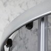 Sprchový kút Kerra Evora White 80×80 cm – matný chrómový profil, biele sklo, s vaničkou a batériou zdarma
