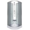 Sprchový kút Kerra Evora White 80×80 cm – matný chrómový profil, biele sklo, s vaničkou a batériou zdarma