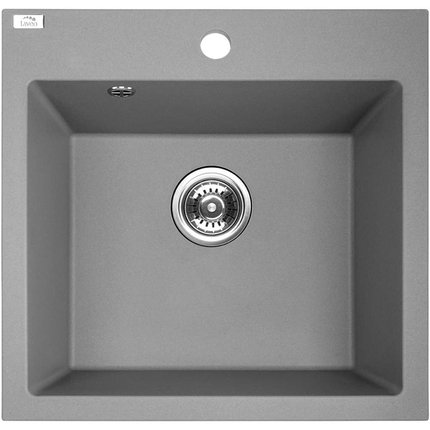 Laveo ALENA jednokomorový granitový drez 49 x 49 cm, sivý SBA_510T