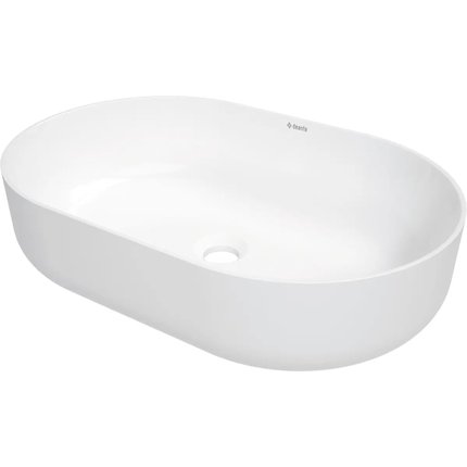 Deante ROUND keramické umývadlo na dosku 58 x 38 cm, biele CGR_6U6S