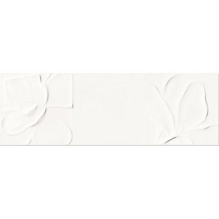 Opoczno STRUCTURE PATTERN WHITE FLOWER 25x75 cm OP365-004-1