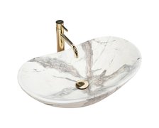 Rea ROYAL SAND keramické umývadlo na dosku 62,5 x 36 cm U6502