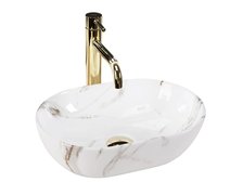 Rea AMELIA MINI Aiax Shiny keramické umývadlo na dosku 38 x 26 x 12 cm REA-U9107