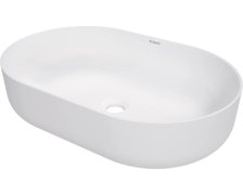 Deante ROUND keramické umývadlo na dosku 58 x 38 cm, biele matná CGR_AU6S