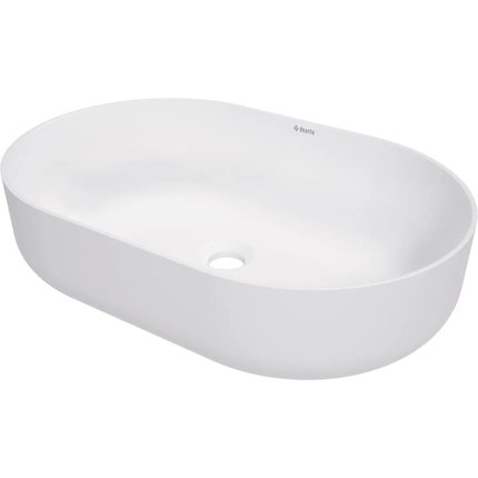 Deante ROUND keramické umývadlo na dosku 58 x 38 cm, biele matná CGR_AU6S