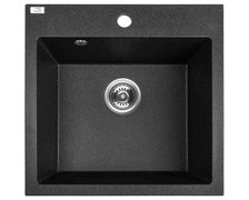Laveo ALENA jednokomorový granitový drez 49 x 49 cm, čierny SBA_710T